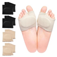 4 Pairs of Metatarsal Pads with Gel L, 2pairs Beige 2pairs Black