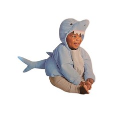 Halloween Blue Baby Shark Costume Jumpsuit Size 0-6 Months Birthday Party Play