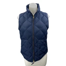 J.Crew Women's Blue Sleeveless Full Zip Quilted Down Puffer Coat Jacket Vest S