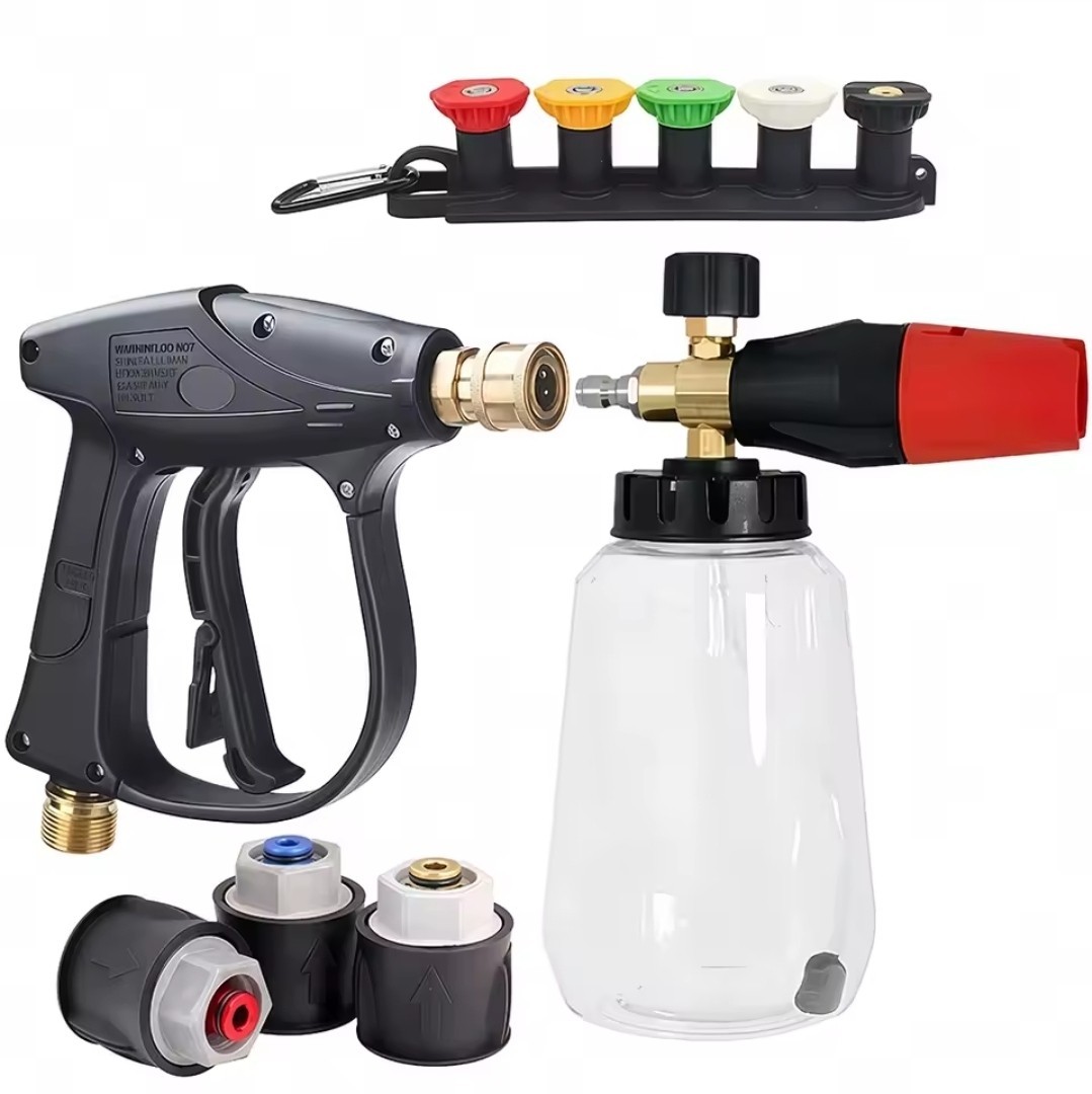 Nettoyeur voiture moto universel avec pistolet lavage eau et canon mousse haute pression