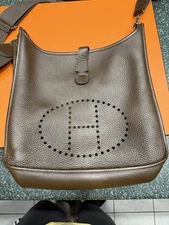 Hermes SPECIAL ORDER EVELYNE GM Brown Shoulder Bag Leather w/ Checkmark In Box!!