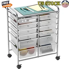 Rolling Utility Cart with 12 Drawers Art Craft Storage Organizer on Wheels Home