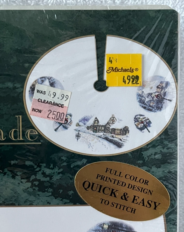 Thomas Kinkade New Tree Skirt & Table Topper Embellished Cross Stitch Kit #51202 - Image 4 of 4