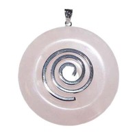 Rosenquarz Ø Ca. 50 Mm Donut AnhäNger Rund SchöNe Rosa Farbe Mit Silberfarbener