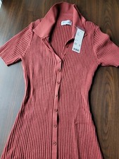 Urban Outfitters Sweater Dress NWT Size Medium Red Rouge Ribbed Midi
