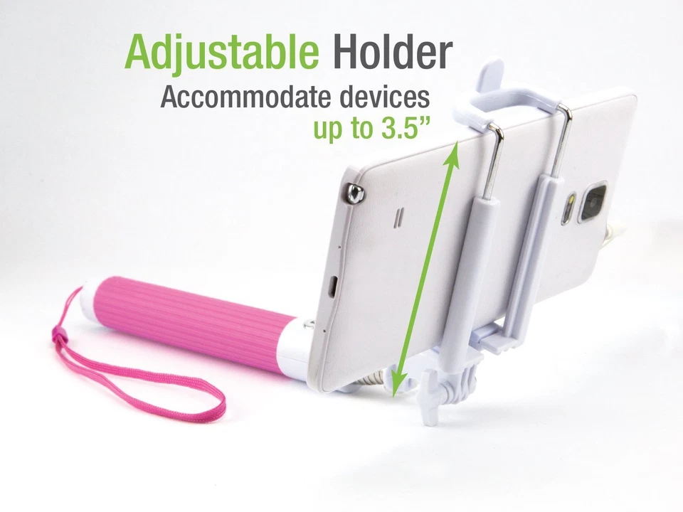 NEW Cellet Selfie Stick Extendable Wired Aux Cable with shutter button Black#526 - Image 4 of 4