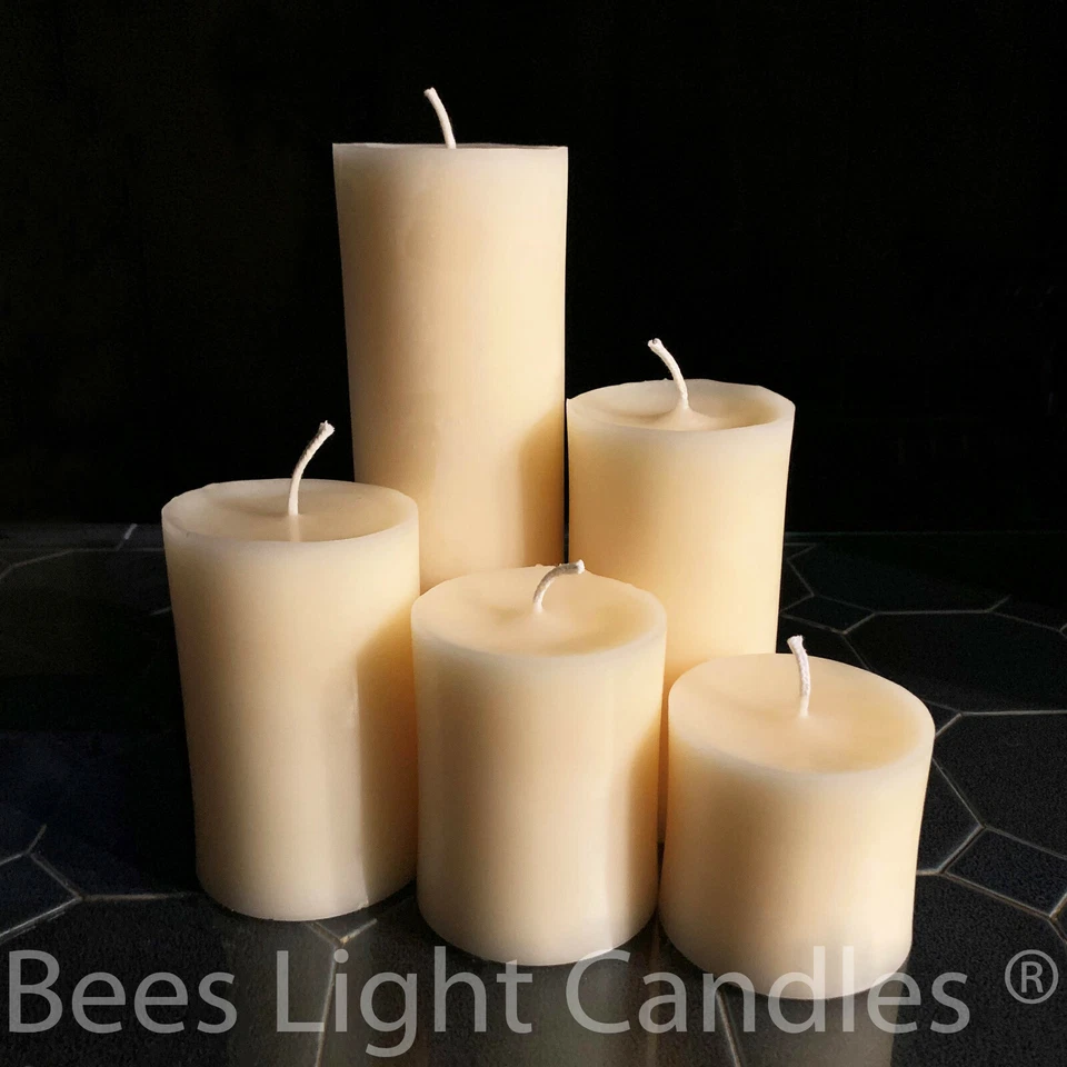 🐝 White Beeswax Pillar Candles 100% Natural Honey Bees Wax USA Unscented Pure - Image 2 of 3