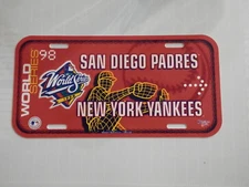 1998 San Diego Padres plastic license plate World Series  NEW VTG 1998 1990's
