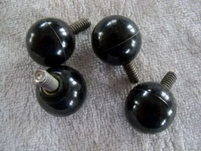 1" Black Plastic Ball Knob w/ 1/4" Threaded Stud- Joystick Head Clamping