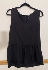 Versona Work Casual Sleeveless Tank top Black Size S Flowy Bottom With Zipper