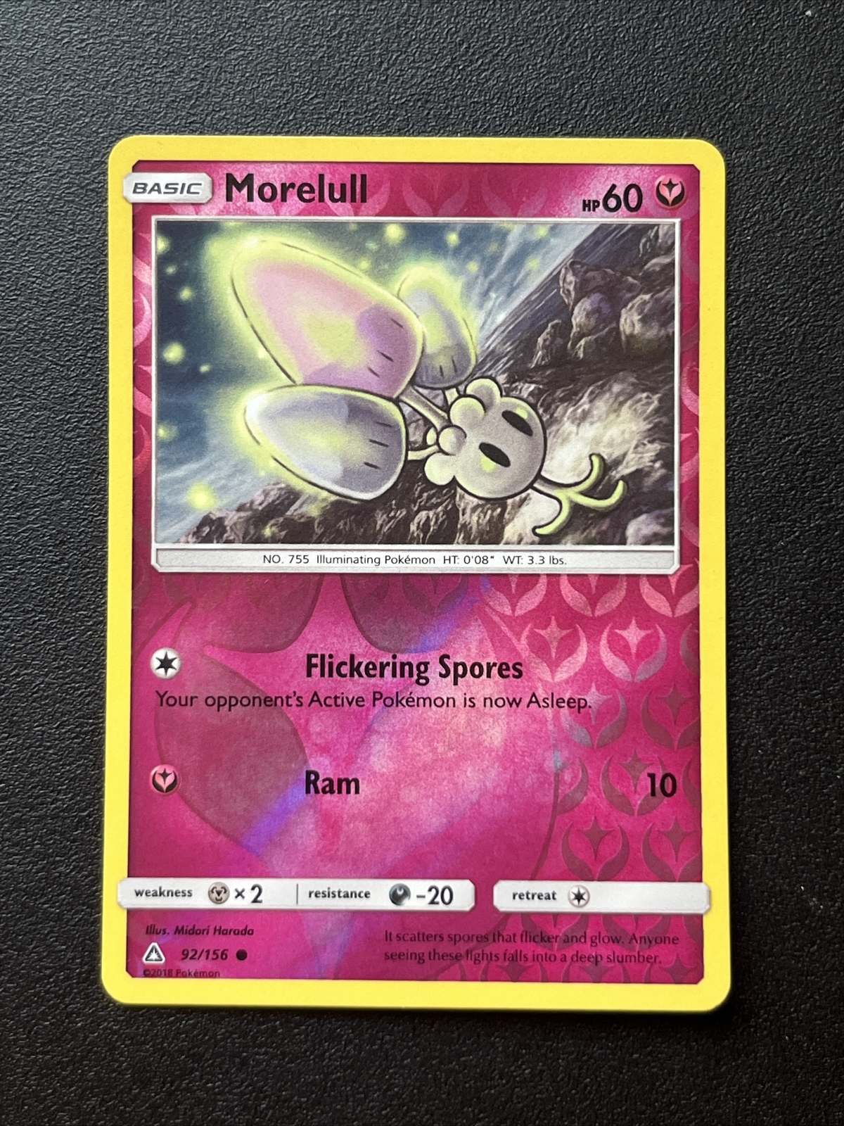 Morelull 92/116 C Reverse Holo Pokemon TCG Card Ultra Prism NM