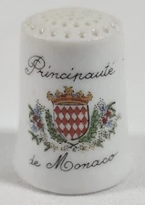 Vintage Principaute De Monaco Souvenir Thimble