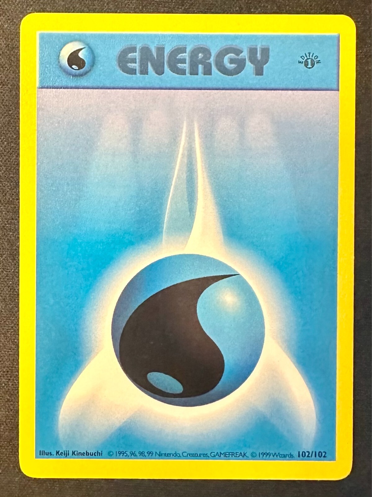 Water Energy 102/102 1999 1st Edition Base Set Pokemon Card Vintage WOTC- Lp/Vlp