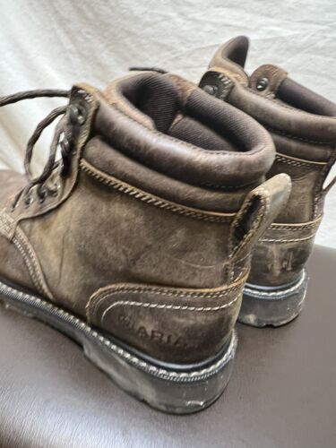 Ariat Men's ASTM F2892-11 EH Brown Leather Waterproof Work Boots Laces Size 10D - Picture 4 of 11