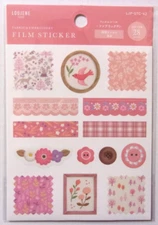 Loujene Tokyo Flower Film PET Die Cut Sticker Sheet Japan 28 pieces