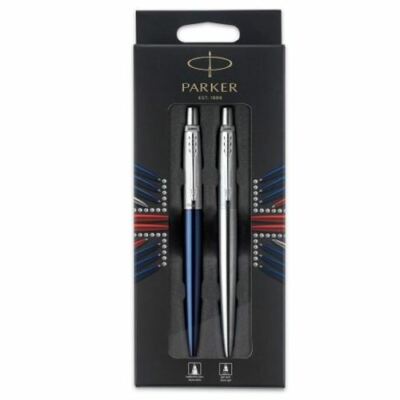 Parker Jotter London Duo Royal Blue CT Kugelschreiber & Edelstahl CT Gel Stift