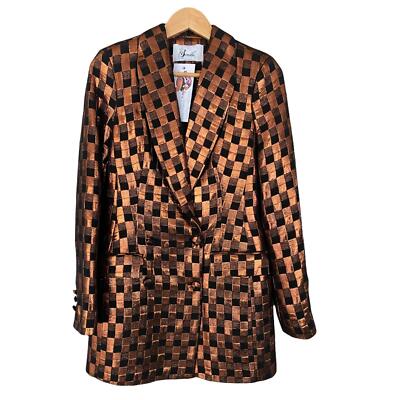Scribe Rozanna Purcell Jacke bronzefarben und schwarz metallic UK-Größe 10 neu mit Etikett