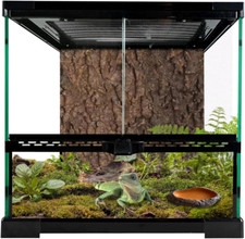 Reptile Glass Tank 12" 12" 12" Terrarium Habitat with Double Hinge Door and Top