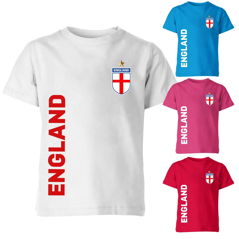 England Football Kids T Shirt Soccer Training Sports Tee