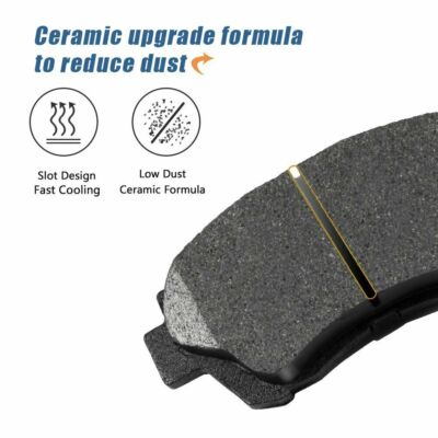 SIPAUTEC Front & Rear Ceramic Disc Brake Pad Set For 2016-2021 Honda Civic - Low Dust, Quiet, 5-Year Warranty