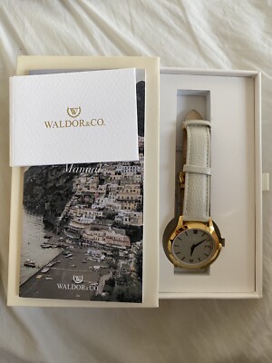 Waldor&Co Uhr Damen Gold Beige Leder