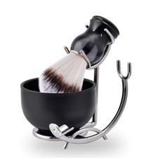3PCS Shaving Brush Bowl Stand For barber Razor Kit for Men, Wet Shaving Set Gift