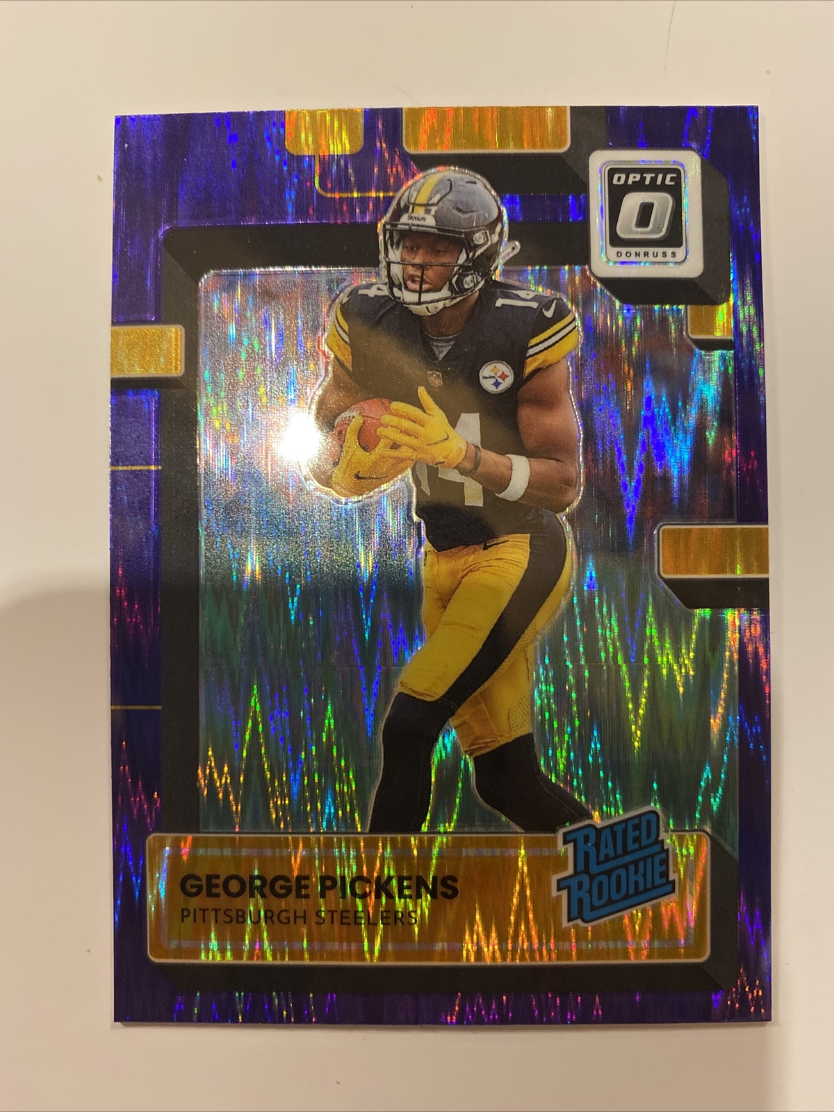 2022 Donruss Optic GEORGE PICKENS #223 RC Rated Rookie Purple Shock Prizm