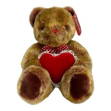 Valentines Teddy Bear Heart Pillow 12in Stuffed Animals Kids Toy Plush Classic