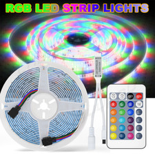 US RGB RV LED Awning Light Strip 2835 Waterproof Set -w/ IR Remote Control 24key