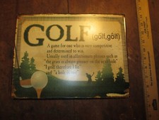 metal wall sign golf