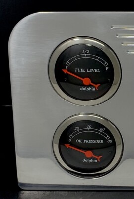 Dolphin Gauges 5-Piece GPS Cluster Set - Black Dash Panel For 1937-1938 Ford Trucks