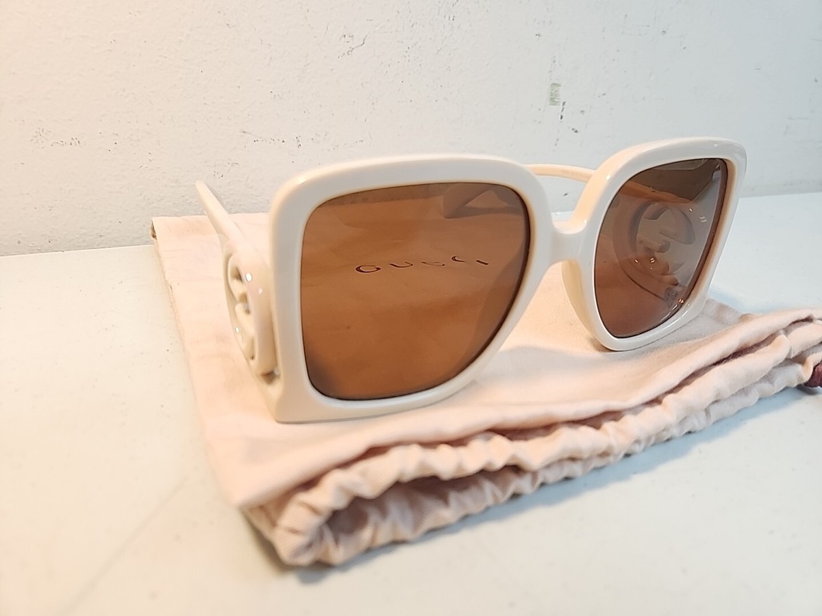 Gucci 6999 58 19-140 Oversized Square Women Sunglasses Beige | eBay