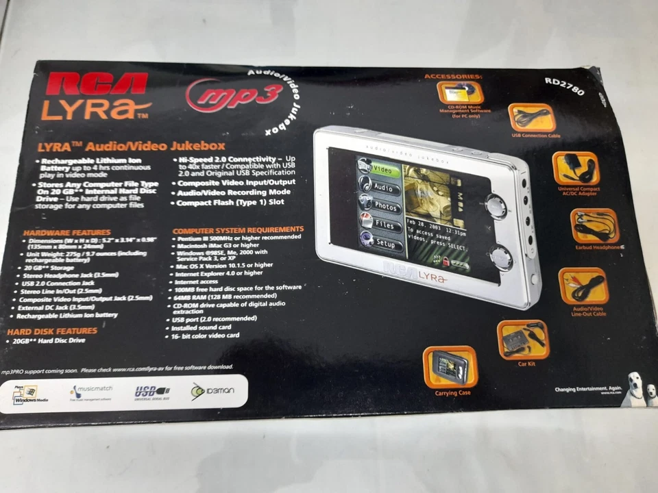 RCA Lyra RD2780 20gb Reproductor Multimedia Nuevo - Imagen 2 de 3