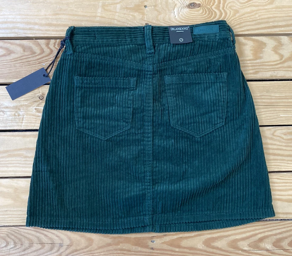 Blank nyc новый с Ярлыками женская вельветовая мини юбка размер 24 в зеленый D4 - Изображение 2 из 4