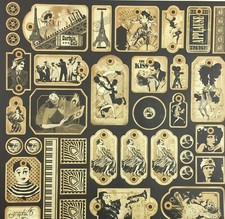 Graphic 45 Curtain Call Collection 12 x 12 Curtain Call Tags Accents Cardstock