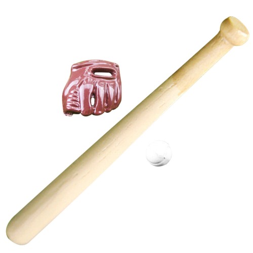 1 Set Casa delle Bambole Miniatura Baseball Doll House Accessori Mazza in Legno - Foto 3 di 12