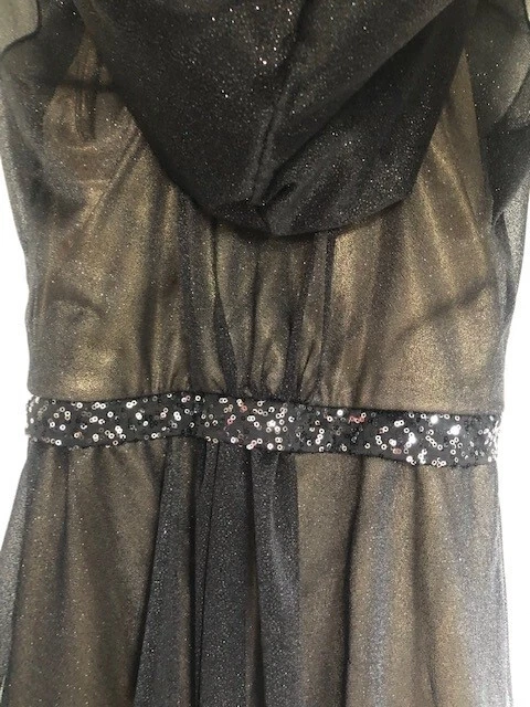 Black Gold Sparkly Revolution Leotard Unitard Dance Competition - Image 3 of 4