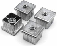 Design61 4X Gewindestopfen Justierstopfen Quadratrohre Zink 25X25 X 2 Mm M10