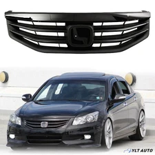 For 2011 2012 Honda Accord Gloss Black Front Bumper Upper Grille Mesh Grill