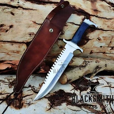 Top Quality Rambo Knife Spring Steel Hand Forged Replica Survival Knife 16.5"