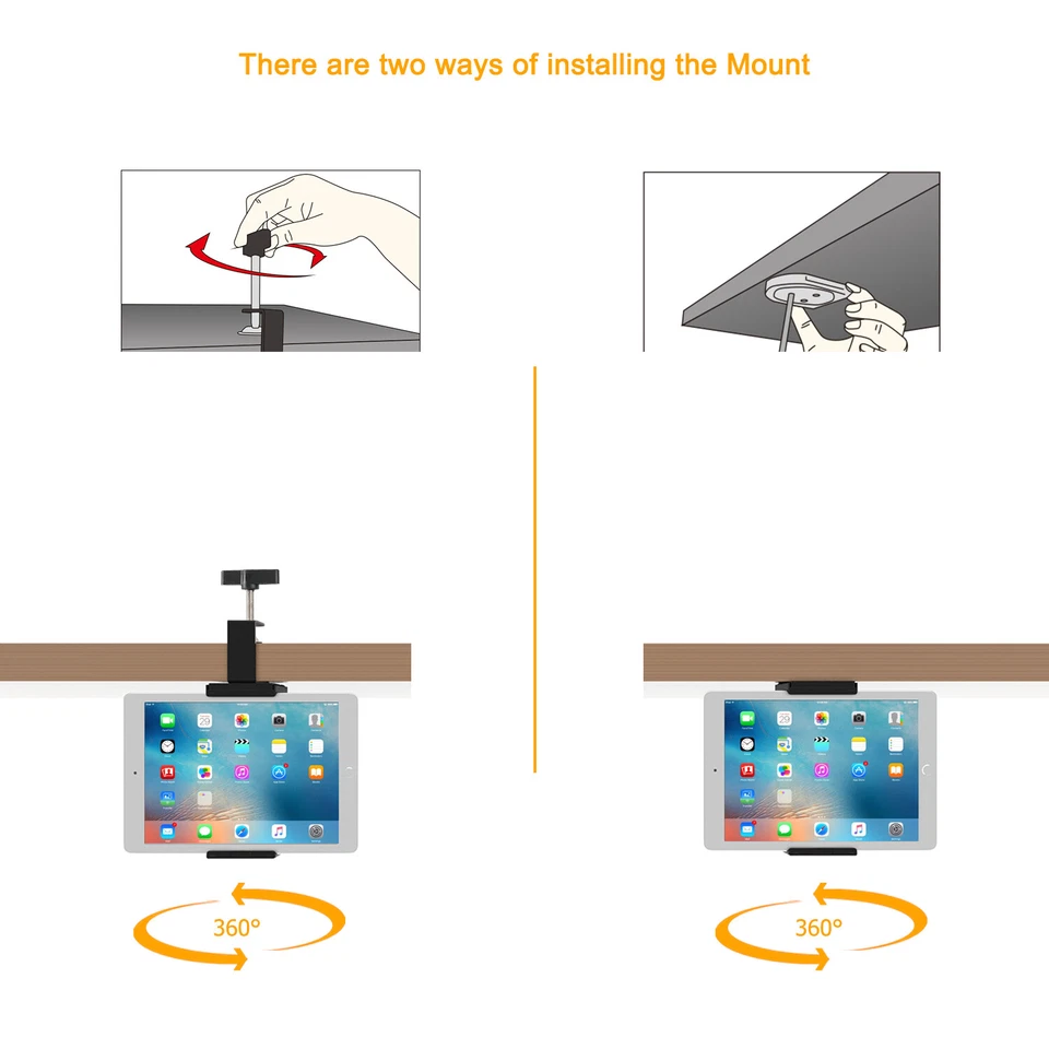 Universal Clamp Clip Mount Holder for iPad Pro Air Mini, iPhone, Galaxy Tabs - Image 3 of 4