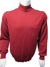 Marco Fiori Men's M Maroon Mock Neck 100% Pure New Wool Pullover Sweater NWOT