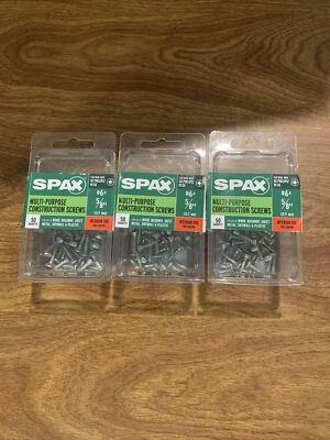 2 PACK SPAX #6 x 5/8-in Zinc-Plated Multi-Material Interior Wood Screws 100 Pcs
