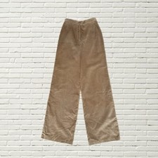 Vintage 70s Bell Bottom Pants Tan Corduroy High Rise Wide Leg Xs Hippie