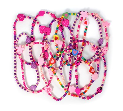 12er Pack kleine Mädchen Geburtstag Party Tasche Gastgeschenk Füllung rosa Schmuck Halsketten