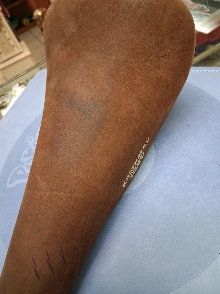 KASHIMAX BMX aero saddle Old School brown suede Pro - Image 4 of 4