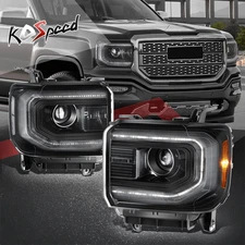 Black Clear OE Style HID Projector Headlight for GMC Sierra 1500 LTD 2016-2019