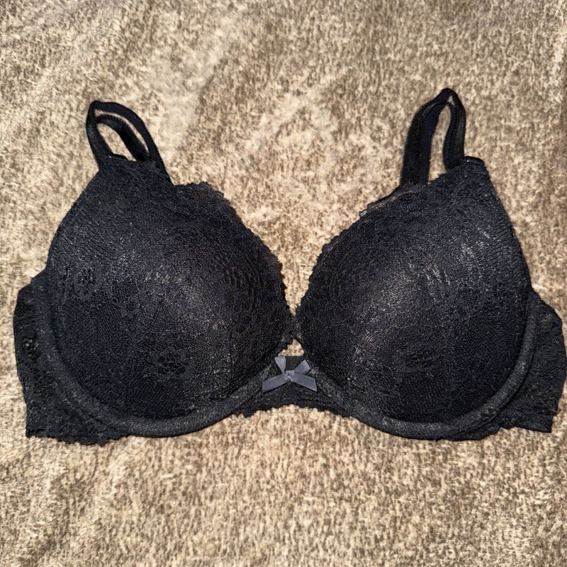Pre Owned Victorias Secret Dream Angels Black Lace Convertible Push Up 34C