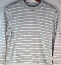 Lululemon Cotton French Terry Crew Sweatshirt Sz XS Stripe Vapor White