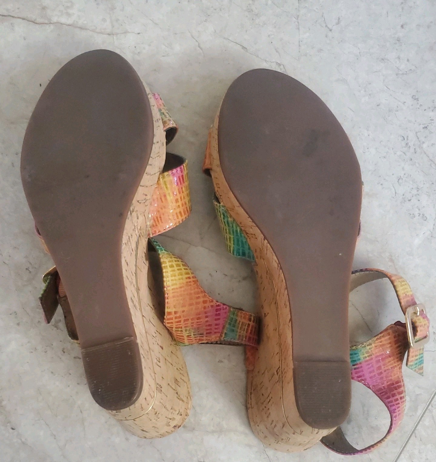 Ditto Vaneli Multicolored Snake Open Toe Cork Wed… - image 6